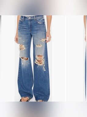 Mother The Down Low Spinner Heel Distressed Jeans